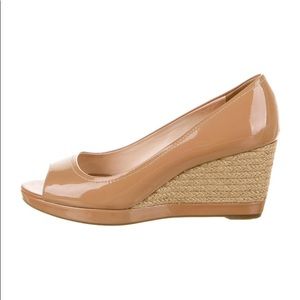 Prada Peep Toe Wedges 36 1/2, 6.5